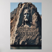 Göttliche Statue: Der Herr ist mein Stein Poster (Vorne)
