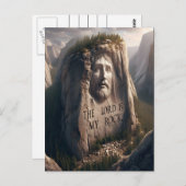Göttliche Statue: Der Herr ist mein Stein Postkarte (Vorne/Hinten)