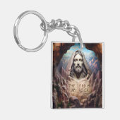 Göttliche Statue: Der Herr ist mein Stein Schlüsselanhänger (Vorderseite links)