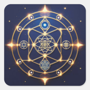 Göttliche Strahlkraft – 5: Illuminierte universell Quadratischer Aufkleber