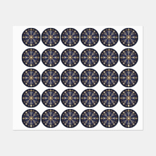 Göttliche Strahlkraft – Goldenes Mandala des Erwac Etiketten