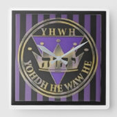 Göttliche Streifen Quadratische Wanduhr (Vorderseite)