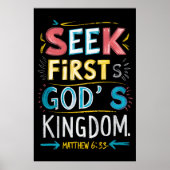 Göttliche Suche: Seek First Gods Kingdom Poster (Vorne)