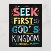 Göttliche Suche: Seek First Gods Kingdom Postkarte (Vorderseite)