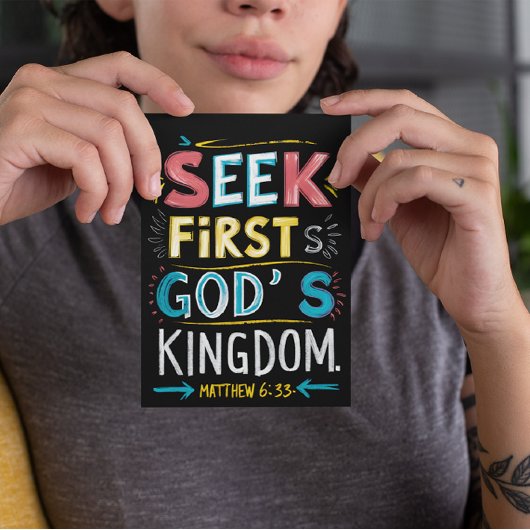 Göttliche Suche: Seek First Gods Kingdom Postkarte