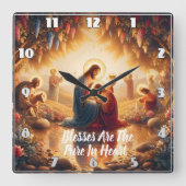 Göttliche Verbindung: Jesus Quadratische Wanduhr (Vorderseite)