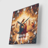 Göttliche Verbindung: Jesus Quadratische Wanduhr (Winkel)