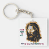 Göttliche Verbindung: Zeichn nahe an Gott Schlüsselanhänger (Vorderseite)