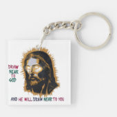 Göttliche Verbindung: Zeichn nahe an Gott Schlüsselanhänger (Rückseite)