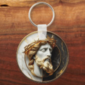 Göttliche Verschönerung Jesus, der in den Himmel s Schlüsselanhänger (Vorderseite)