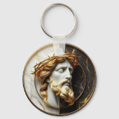 Göttliche Verschönerung Jesus, der in den Himmel s Schlüsselanhänger (Rückseite)