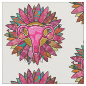 Göttliche Weibchen Uterus Blumendesign Stoff (Nahaufnahme)