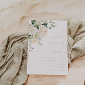 Göttliche Weiße Rosen Hochzeit Einladung