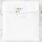 Göttliche weiße Rosen & Sage Taufe Quadratischer Aufkleber (Tasche)