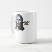 Göttliche Worte: Jesus in der Kunst gehorcht Kaffeetasse (Vorderseite Links)