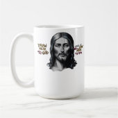 Göttliche Worte: Jesus in der Kunst gehorcht Kaffeetasse (Links)