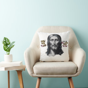 Göttliche Worte: Jesus in der Kunst gehorcht Kissen