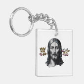 Göttliche Worte: Jesus in der Kunst gehorcht Schlüsselanhänger (Vorderseite links)