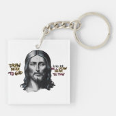 Göttliche Worte: Jesus in der Kunst gehorcht Schlüsselanhänger (Rückseite)