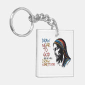 Göttliche Worte: Jesus Inspiriere Schlüsselanhänger (Vorderseite links)