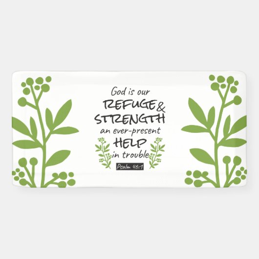 Göttliche Zuflucht - Psalm 46:1 für spirituellen K Banner (Horizontal)