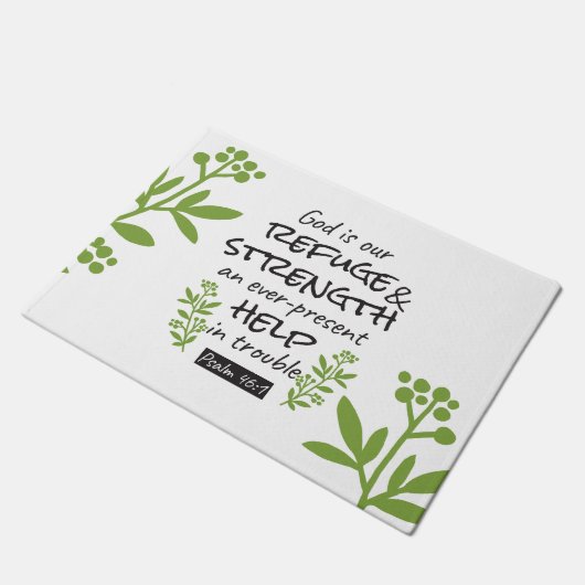 Göttliche Zuflucht - Psalm 46:1 für spirituellen K Fußmatte (Schrägansicht)