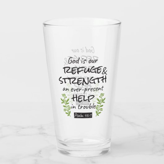 Göttliche Zuflucht - Psalm 46:1 für spirituellen K Glas (Rückseite)