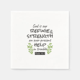 Göttliche Zuflucht - Psalm 46:1 für spirituellen K Serviette