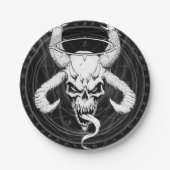 Göttlicher arkaner Schädel des Todes (schwarz) Pappteller (Vorderseite)