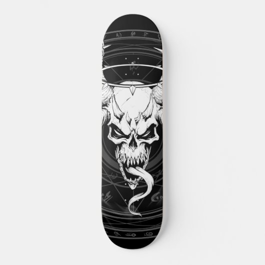 Göttlicher arkaner Schädel des Todes (schwarz) Skateboard (Vorderseite)