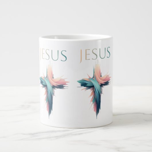 Göttlicher Ausdruck: Das Kreuz Jesu im Abstrakten Jumbo-Tasse (Vorderseite)