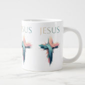 Göttlicher Ausdruck: Das Kreuz Jesu im Abstrakten Jumbo-Tasse (Rechts)