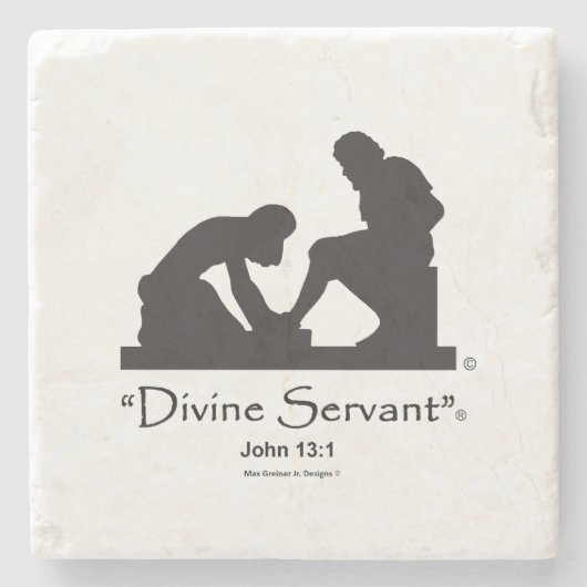 "Göttlicher Bediensteter" 4" SteinUntersetzer (Vorderseite)