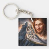 Göttlicher Erretter: Der Herr ist mein Gestein Schlüsselanhänger (Vorderseite)