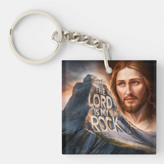 Göttlicher Erretter: Der Herr ist mein Gestein Schlüsselanhänger (Vorderseite)