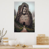 Göttlicher Felsen: Jesus graviert den Herrn ist me Poster (Küche)
