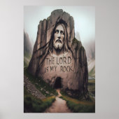 Göttlicher Felsen: Jesus graviert den Herrn ist me Poster (Vorne)