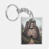 Göttlicher Felsen: Jesus graviert den Herrn ist me Schlüsselanhänger (Vorderseite links)