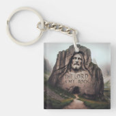 Göttlicher Felsen: Jesus graviert den Herrn ist me Schlüsselanhänger (Vorderseite)