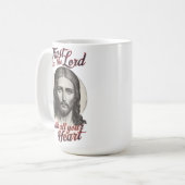 Göttlicher Glaube: Jesus Botschaft Kaffeetasse (Vorderseite Links)