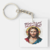 Göttlicher Glaube: Jesus ermutigt den Glauben Schlüsselanhänger (Vorderseite)
