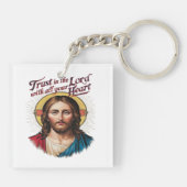 Göttlicher Glaube: Jesus ermutigt den Glauben Schlüsselanhänger (Rückseite)