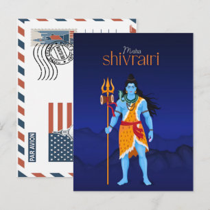 Göttlicher Herr Shiva für das Maha Shivratri-Fest Feiertagspostkarte