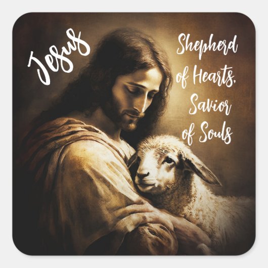 Göttlicher Hirte - Jesus Sticker (Vorderseite)