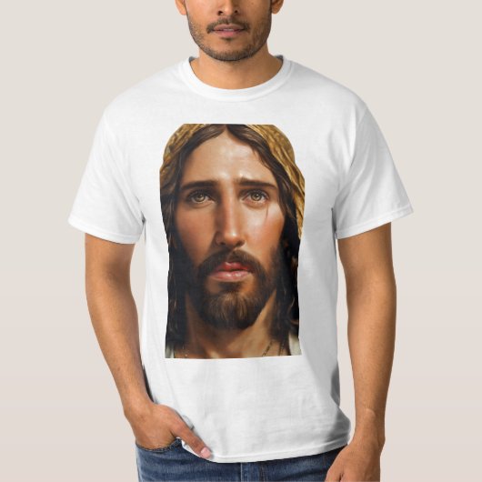 Göttlicher Jesus Portrait T-Shirt (Vorderseite)