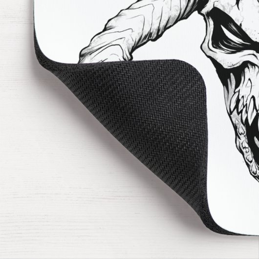 Göttlicher Schädel des Todes weiß Mousepad (Ecke)