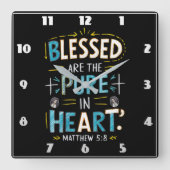 Göttlicher Segen: Eine Bibelverse-Beleuchtung Quadratische Wanduhr (Vorderseite)