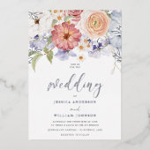 Göttlicher Silberstreifen farbenfrohe Hochzeit im  Folieneinladung (Vorderseite)