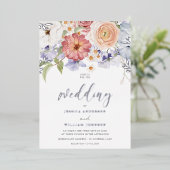 Göttlicher Silberstreifen farbenfrohe Hochzeit im  Folieneinladung (Stehend vorne)