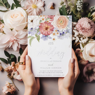Göttlicher Silberstreifen farbenfrohe Hochzeit im  Folieneinladung